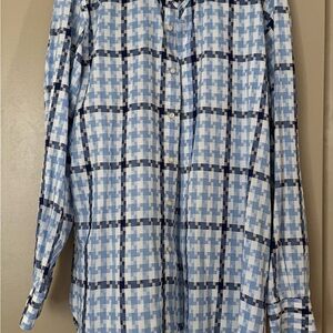 Etro Blue and White Casual Button Down Shirt